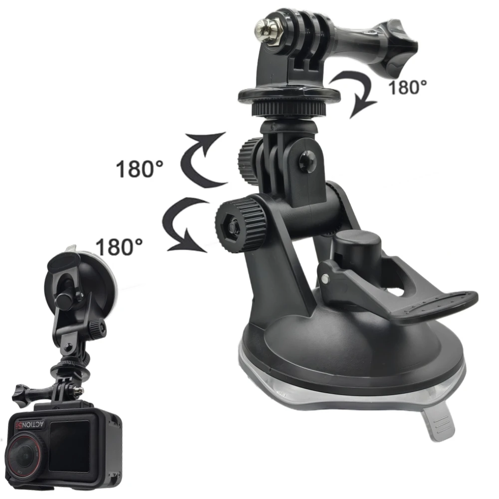 Suction Cup Mount Car Glass Vehicle Windshield Holder For DJI OSMO Action 6 5Pro GoPro Hero 13 12 11 10 Insta360 X3 X4 Camera