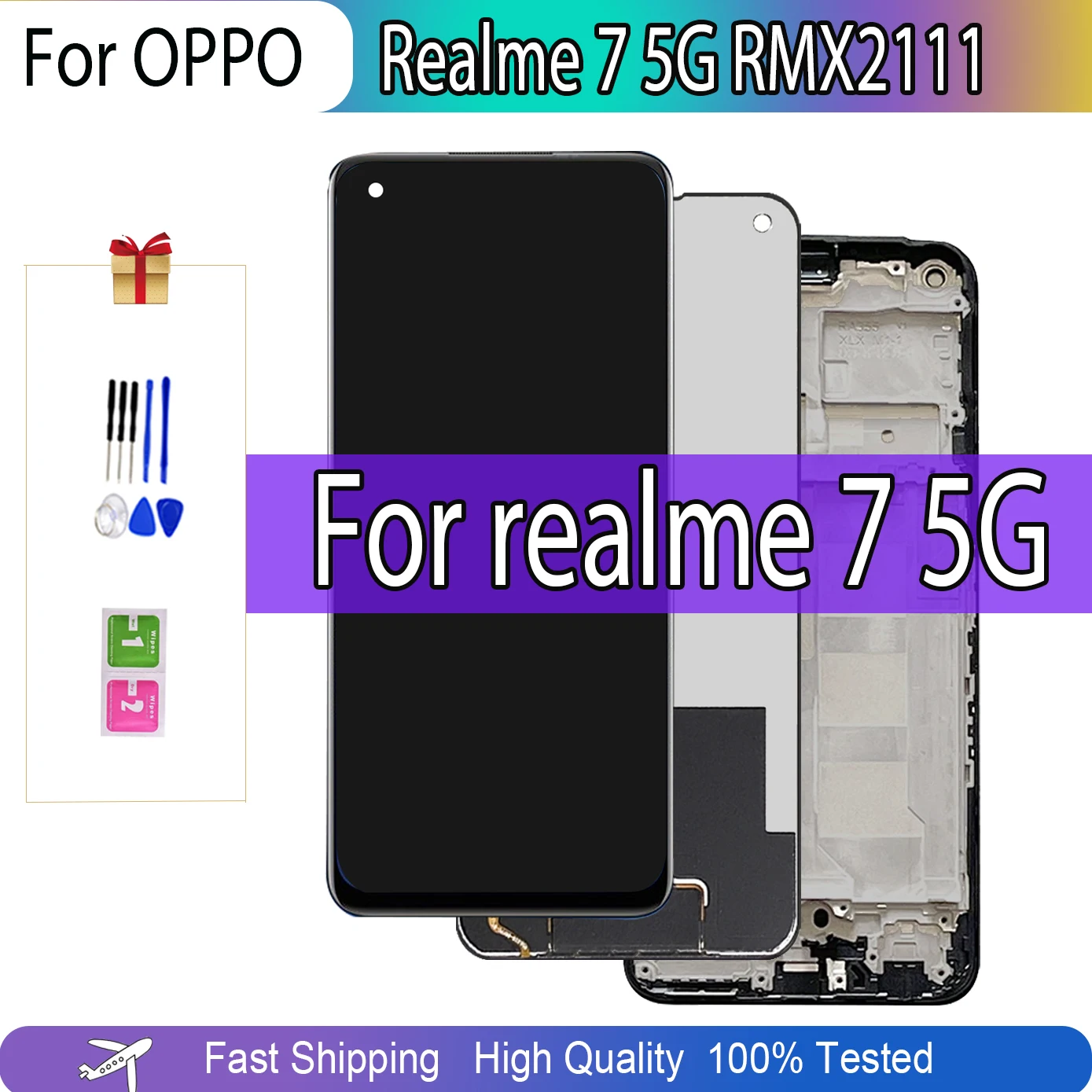 

6.5'' LCD For Oppo Realme 7 5G LCD RMX2111 Didsplay Replacement Assembly For Relame7 5G Display Touch Screen Digitizer