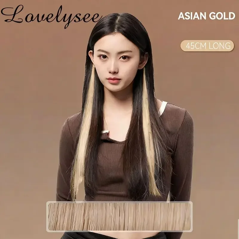 Single piece small clip on hair extensions in colors 100% real human hair can be permed and curled Party Highlights Clip in Hair