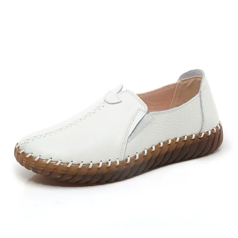 2023 New Women Moccasins Flats Shoes Ladies Genuine Leather Shoes Woman Loafers Slip On Women\'s hospital Comfy Nurse Shoes