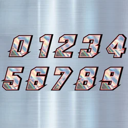 1pc 0123456789 Reflective Laser Number Stickers for Motorbike Fuel Tank Front Fairing Helmet Decors 0to9 Waterproof Vinyl Decals