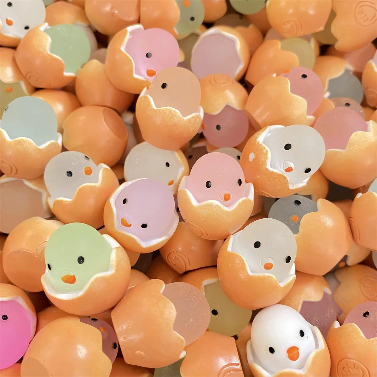 10/20/50pcs Resin Kawaii Luminous Chick Colorful Candy 3D Eggs Scrapbook DIY Phone Case Cream Gel Accessories Home Decor Crafts