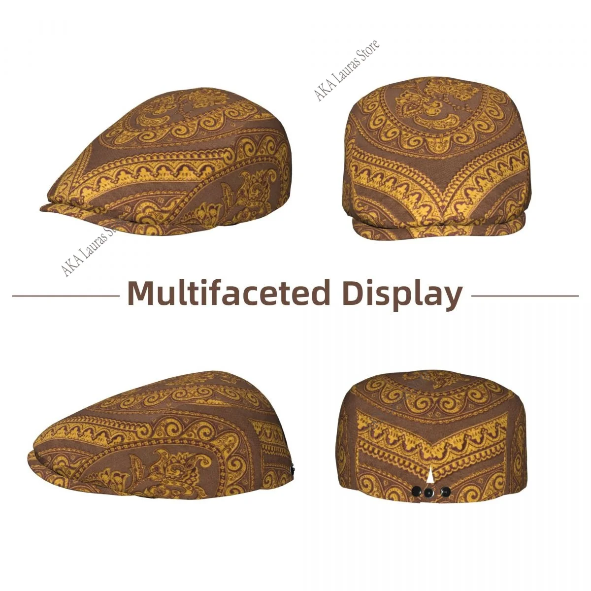 Spring and summers Golden Flower Ring Newsboy Caps Flat Peaked Cap Girl and Women Painter Beret Hats