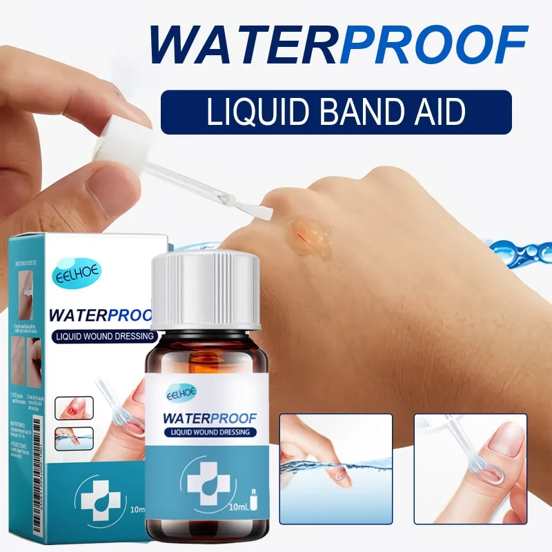 Band-aid líquido impermeável para a pele, gel de cicatrização rápida, reparação suave, bandagem invisível, cuidados diários, 10ml