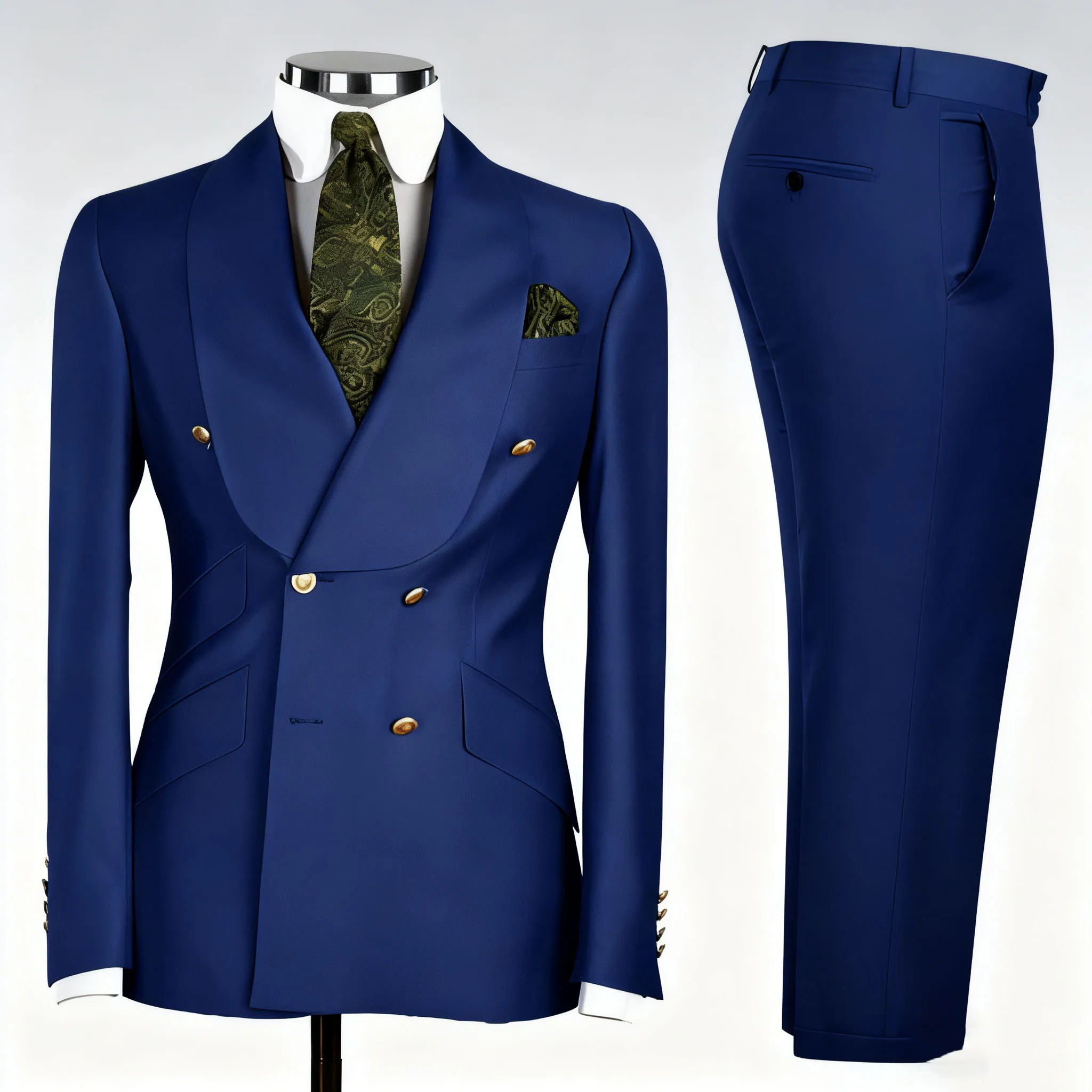 

Мужской костюм-двойка (куртка + брюки), двубортный деловой повседневный банкетный костюм жениха, весенне-осенняя мужская одежда