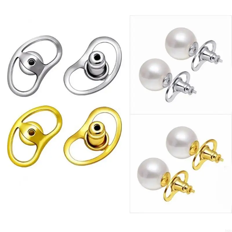 6pcs Gold Silver Color Earring Backs Replacements for Big Earring Ear Studs Pierced Earring Backings Lifters Safety Stopper