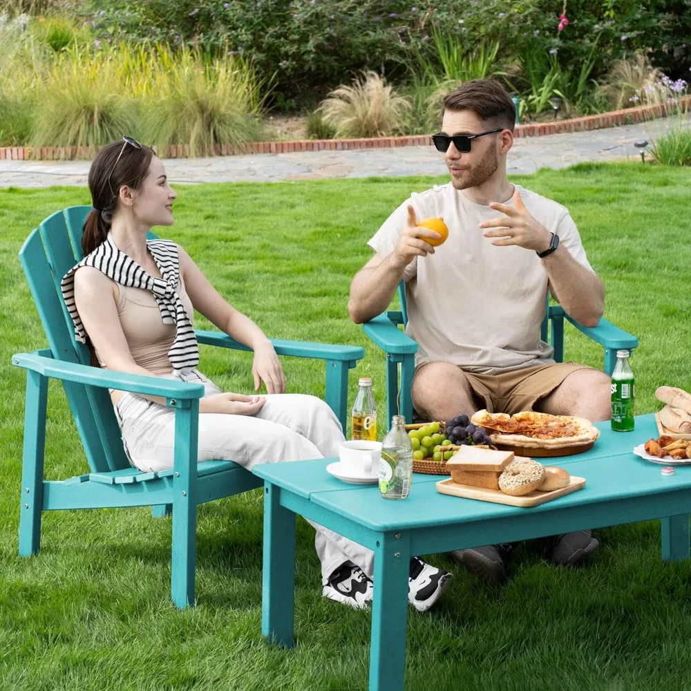 

Compact Stackable Adirondack Chairs Set of 2, 26.3 Wide HDPE Outdoor Patio Chairs - Durable, Space-Saving Design for Porch