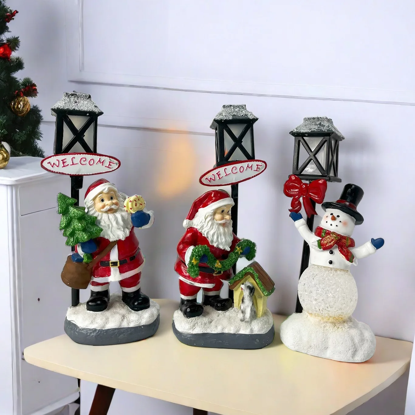 New Santa Claus ornament glowing snowman resin crafts desktop Christmas atmosphere decoration product