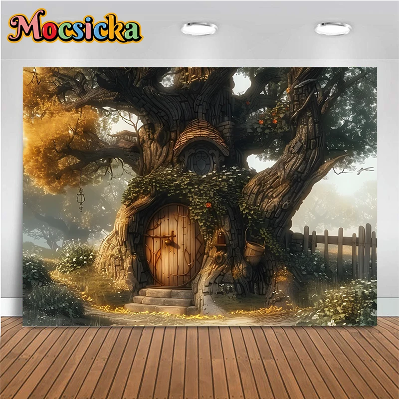 Фон Mocsicka для фотосъемки с изображением древнего леса сказок для новорожденных семейных портретов баннеров фонов для студийной фотосъемки