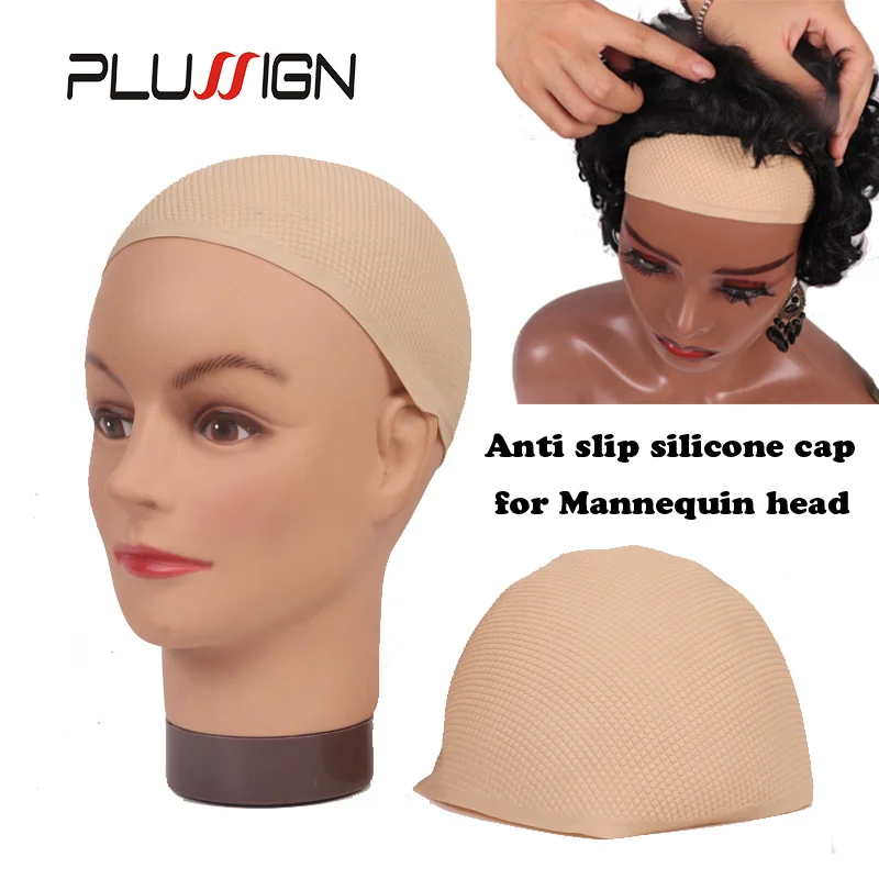 Plussign New Silicone Cap For Display Wigs On Mannequin Head Silicone Hair Caps With Anti-Slip Particles Wig Display Tools