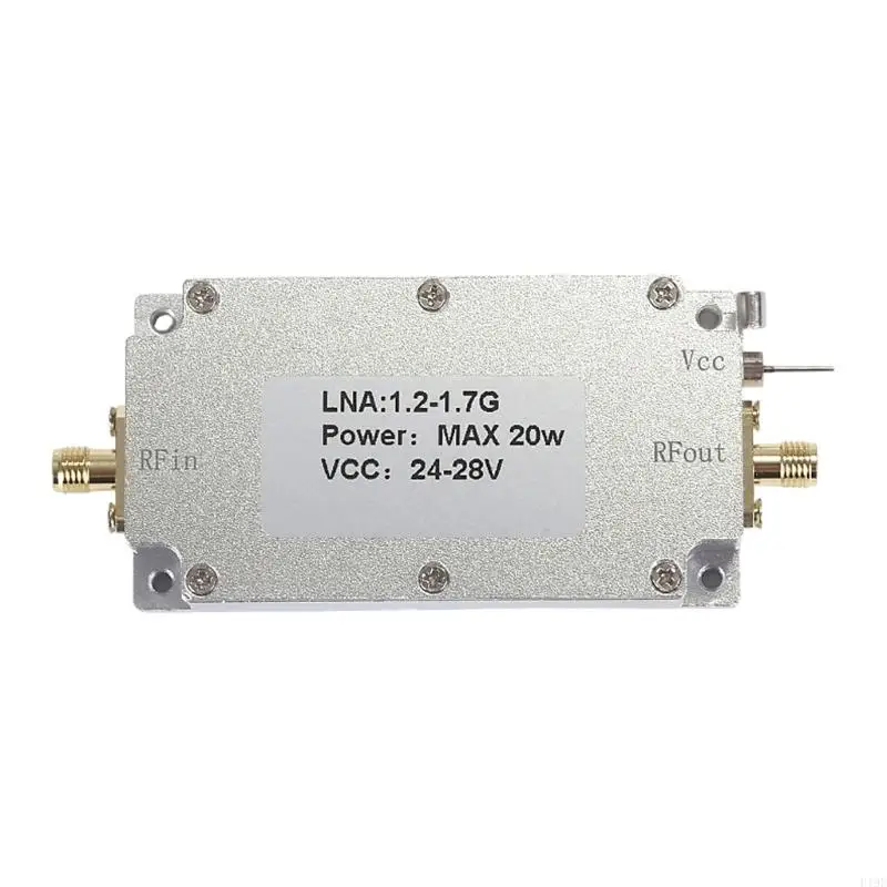 Amplifier Module 1.2-1.7 GHz, 20W Output, 24-28V Supply, Threaded Link Pair, Metal Housing and Mounting Holes for F19E