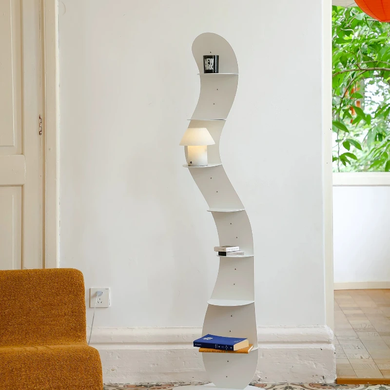 Storage shelf floor lamp: Creates a Nordic bookshelf atmosphere for study and living room