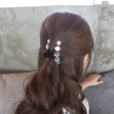 New Fashion Women Girls Crystal Plastic Hair Claws Korean Style Cute Acrylic Hair Claw Hair Clips  Headwear