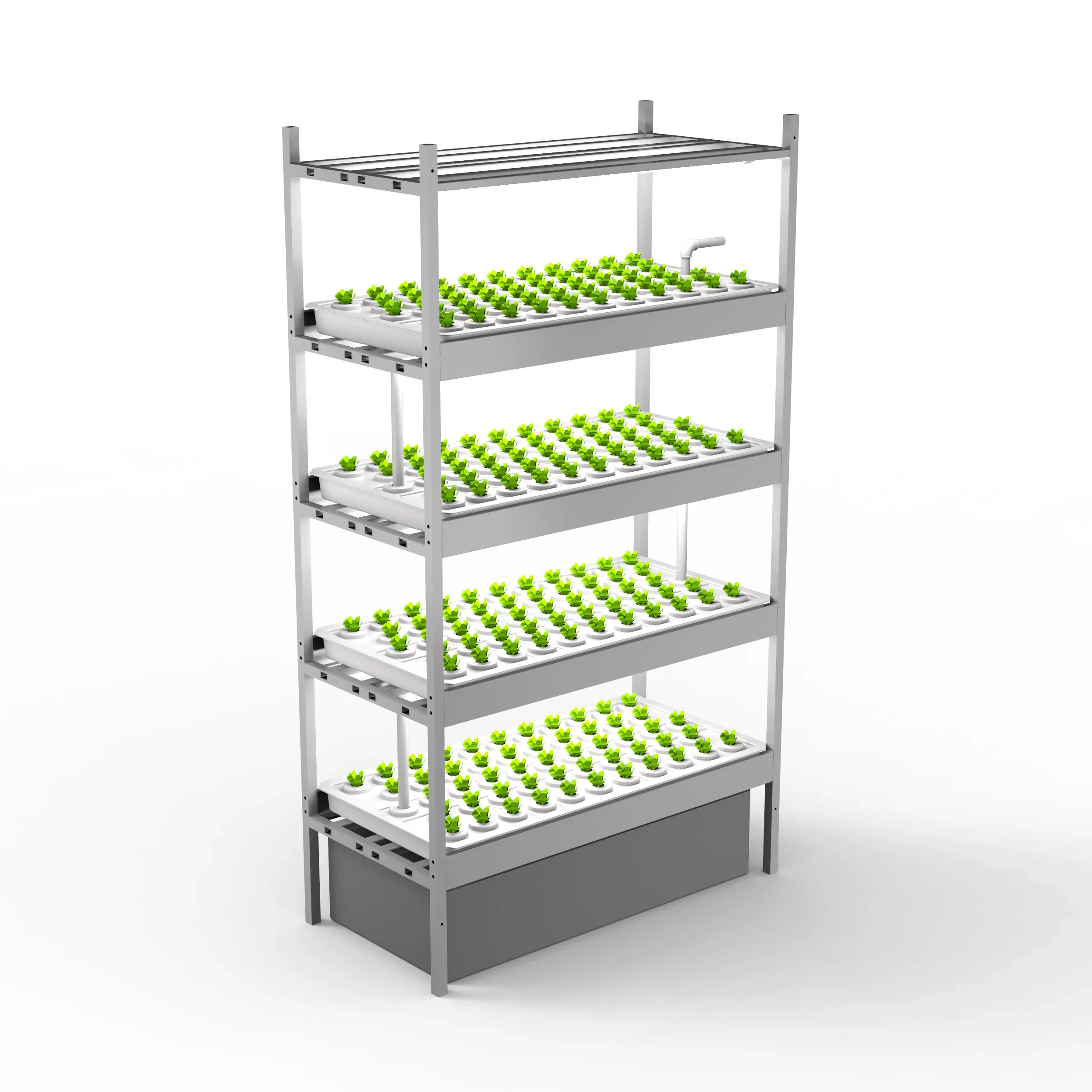 Factory direct 4 tier Cultivation Rack Systems with lights trays for Plants and Seedlings Indoor Vertical Farming Grow Racks