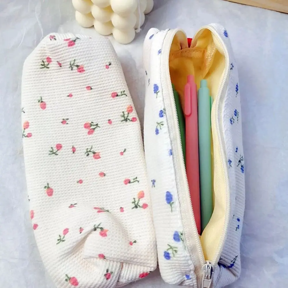 Borsa per il trucco della scuola delle donne Portapenne per cancelleria in stile fresco Astucci per matite Borse portaoggetti per fiori piccoli Astuccio per matite