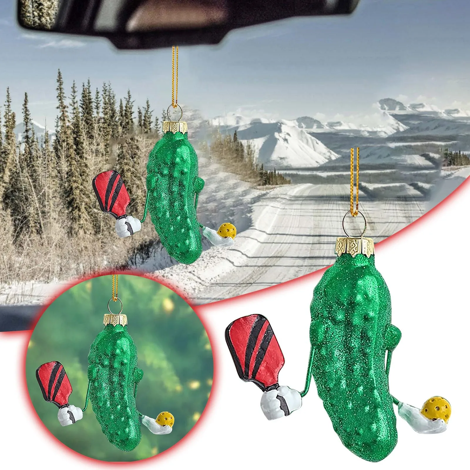 3D Pickle Decorations Fun Christmas Tree Pendants Fun 3D Christmas Tree Pendant Decoration Gifts Christmas Car Mini Ornament