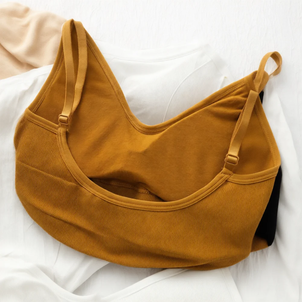 Sexy Padded Bra Camisole Women U Back Seamless Summer Breathable Tube Top Gathered Underwear Comfort Slim Fit Vest Top