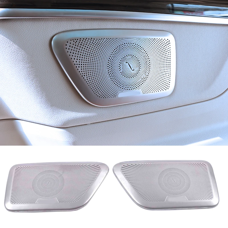 For Mercedes-Benz V-Class W447 2015-2021 Car Speaker Cover Stainless Door Loudspeaker Sound Pad Trim Frame Sticker Accessories