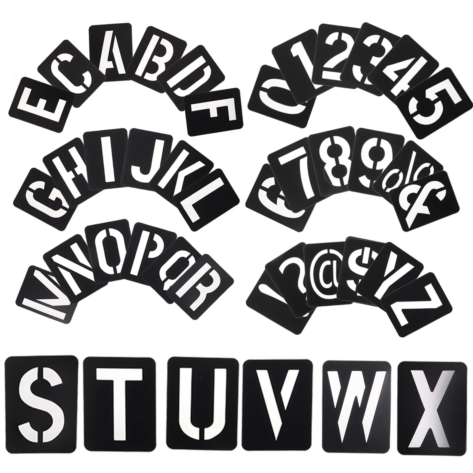 1Set Plastic Ruler Template Alphabet Stencil Number Stencils for Craft Painting Reusable DIY Letter Patterns Large Size Washable