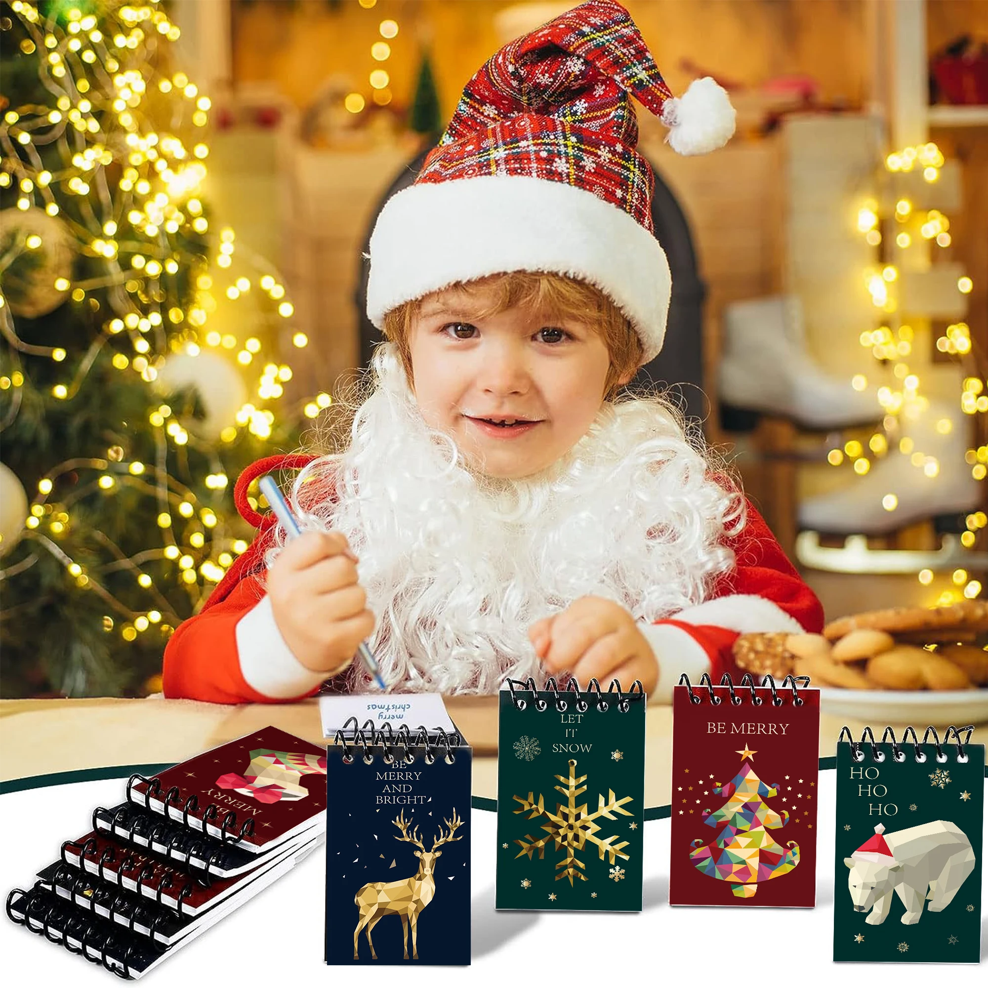 8pcs Super Mini Notepad Set Merry Christmas Gift Portable Sized 16 Sheets Blank Page Memo Notebook F7757