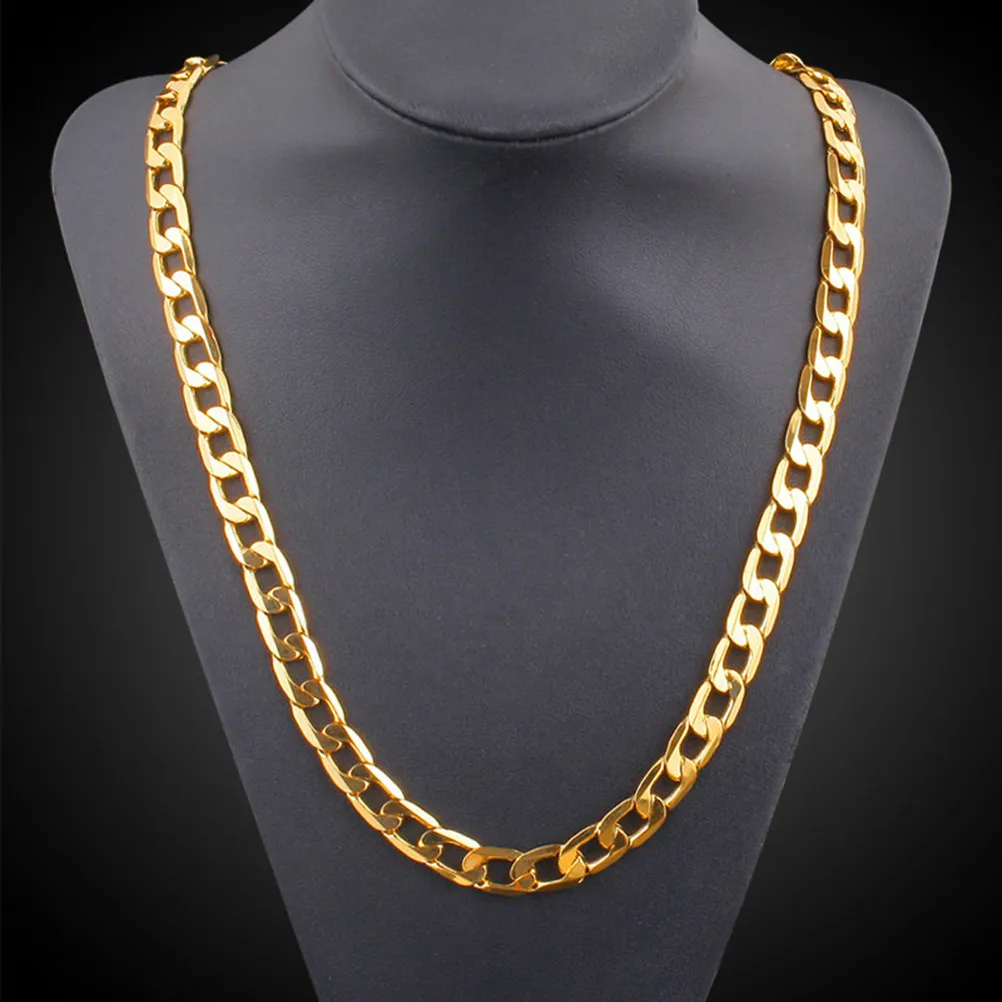 24 Inch Men Hip Hop Necklace 18K Gold Plated Chain Punk Urban Accessory for Singers Dancers Hip Hop