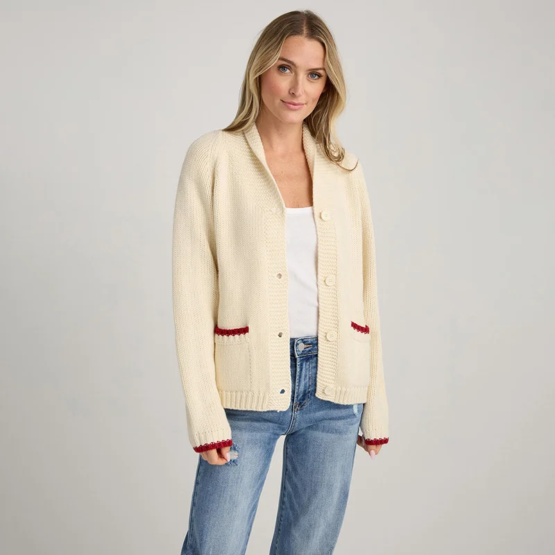 

Women Knit Cardigan Sweater Coat Autumn Winter Long Sleeve V Neck Lobster Print Button Down Top Knitwear Female Outerwear Jacket