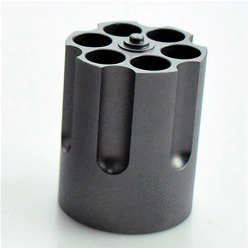 Portalápices Revolver 4X con diseño de cilindro de 6 ranuras, adorno creativo de oficina de aleación de aluminio antideslizante resistente