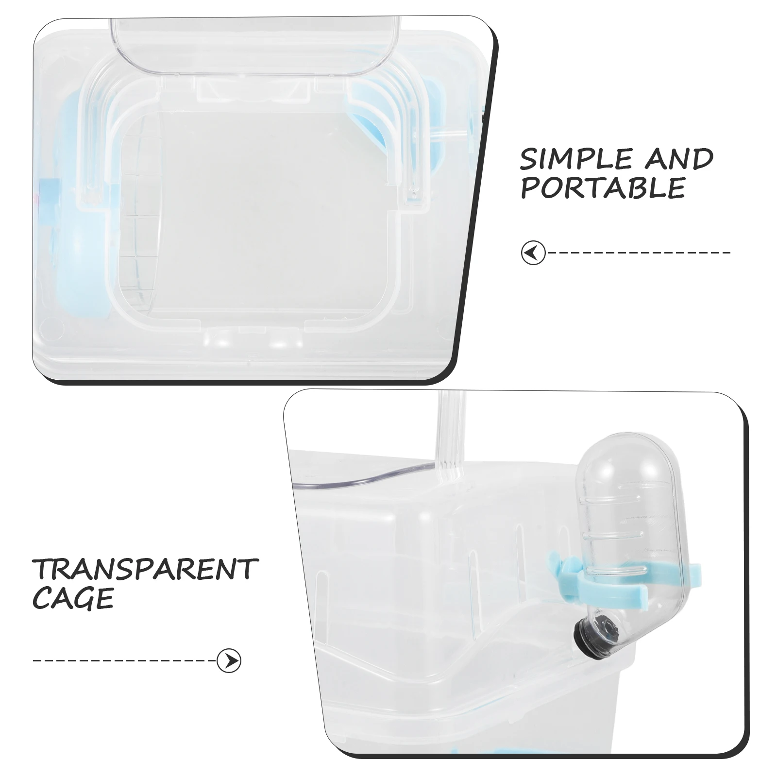 

Panoramic Small Garden Hamster Travel Cage Portable Outdoor Carry Case Box for Small Pet Guinea Pig Mice Carrier