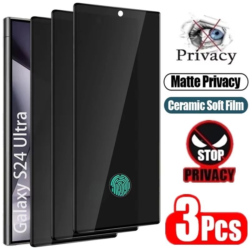 Protecteur d'écran de confidentialité en céramique mate, Film Anti-espion pour Samsung S24 S25 Ultra S23 FE A56 A55 A16 A54 A26 A34 A06 A36 A25 A73