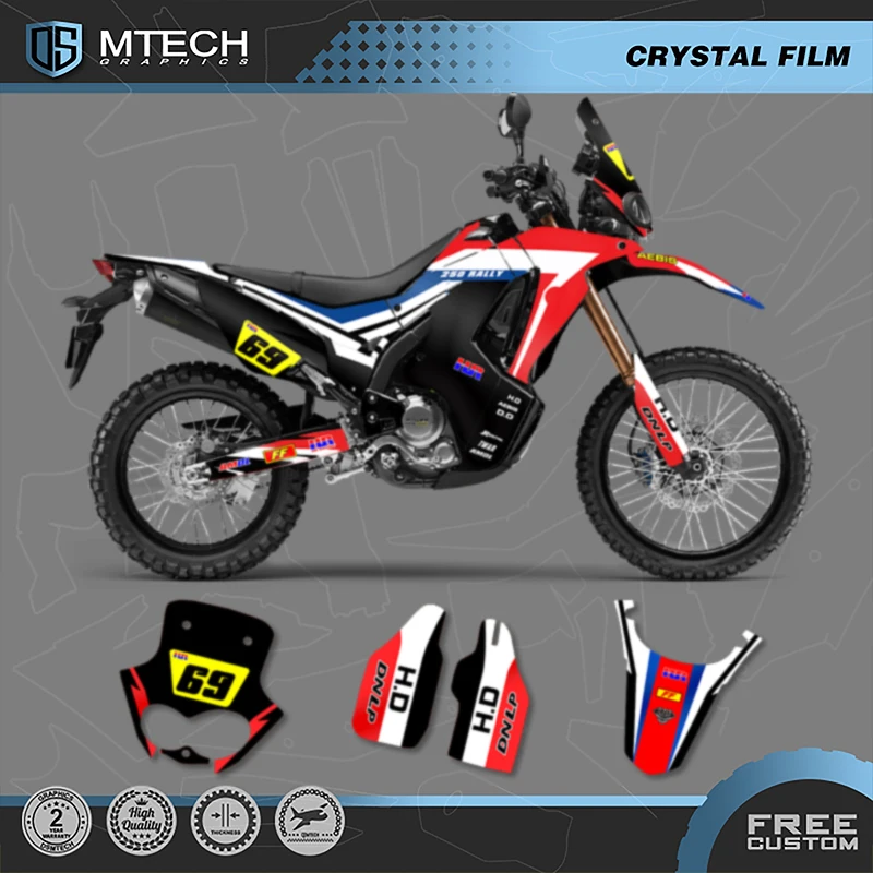 

DSMTECH Custom Motorcycle Graphics Enduro Decals Stickers Kits For HONDA CRF250 RALLY 2017 2018 2019 2020 For CRF250 RALLY 005
