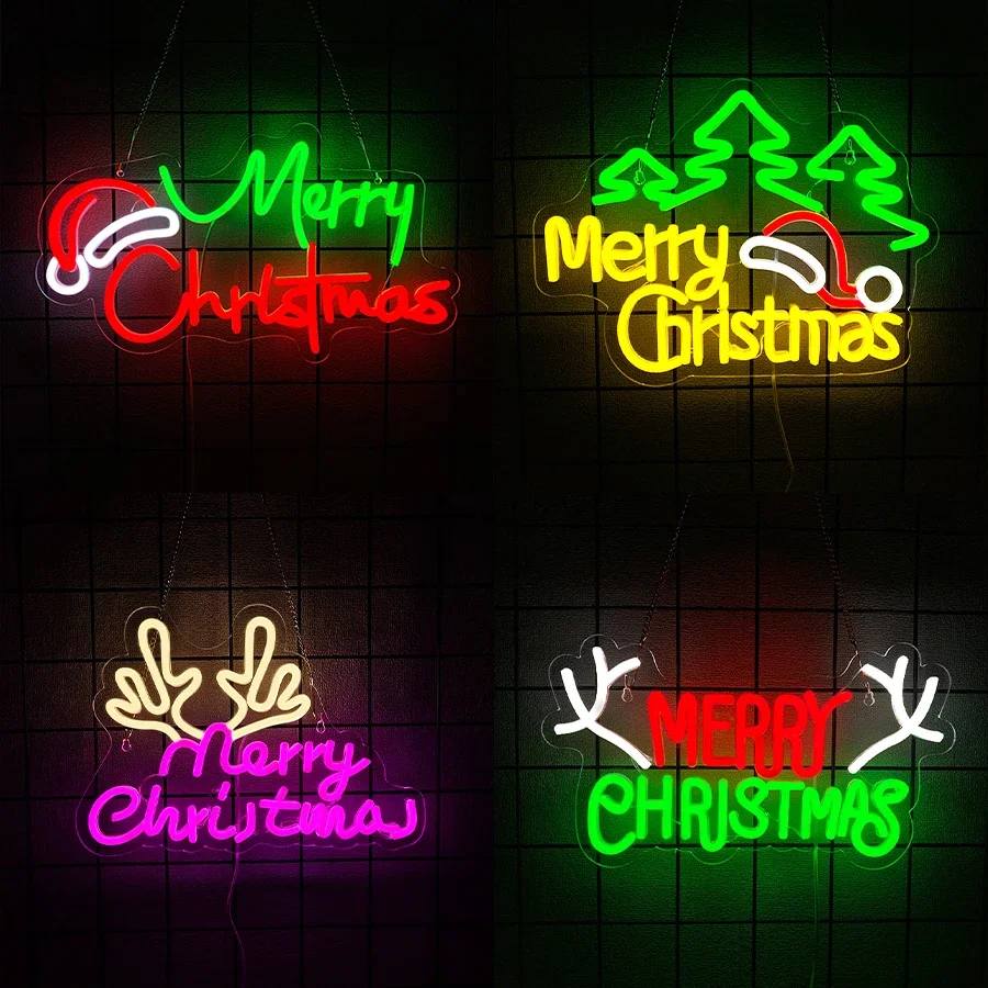 Weihnachtsserie Candy Bar Neonschild Spanisch für Wanddekoration für Zimmer Full Marriages Schlafzimmer Licht Name Party Fenster Led Geschenk