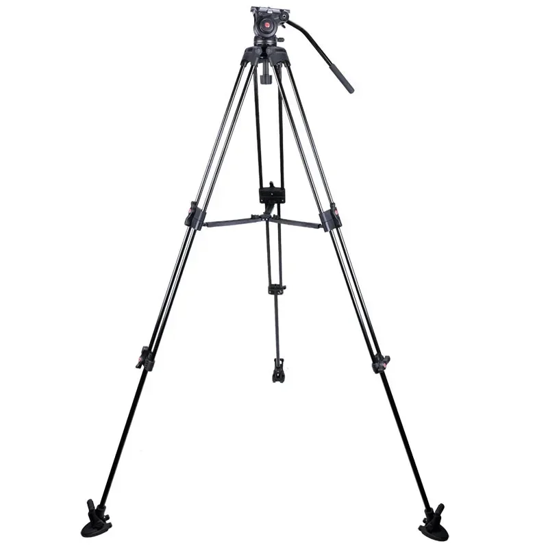 New Sell Professional Heavy Duty Video Camcorder Gimbal Aluminum Alloy Tripod with Fluid Drag Head