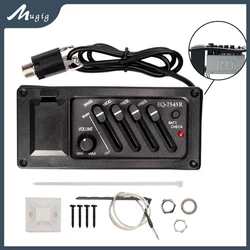 4 Band Acoutic Guitar Preamp Amplifier EQ Piezo Pickup Pre-Amp Unit Acoustic Guitar EQ-7545R Pickup 6.5MM Output