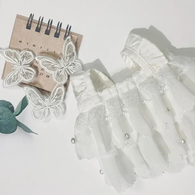 

20cm cotton doll clothing dress butterfly white wedding dress attribute free baby clothing accessories