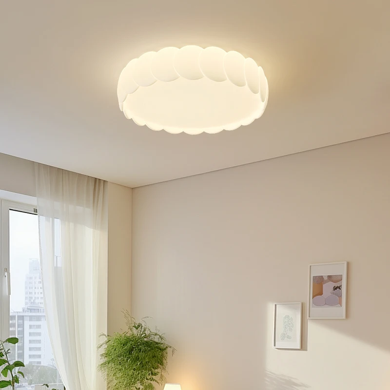 

Beige Serial Circle Ceiling Lamp Bedroom Living Room Balcony Corridor Ceiling Lamp Cream Style Simple Lighting Decorative Lamps