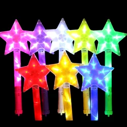 Pentagram Star Glitter Stick Luminous Flat Star Light Stick Party Concert Cheering Supplies