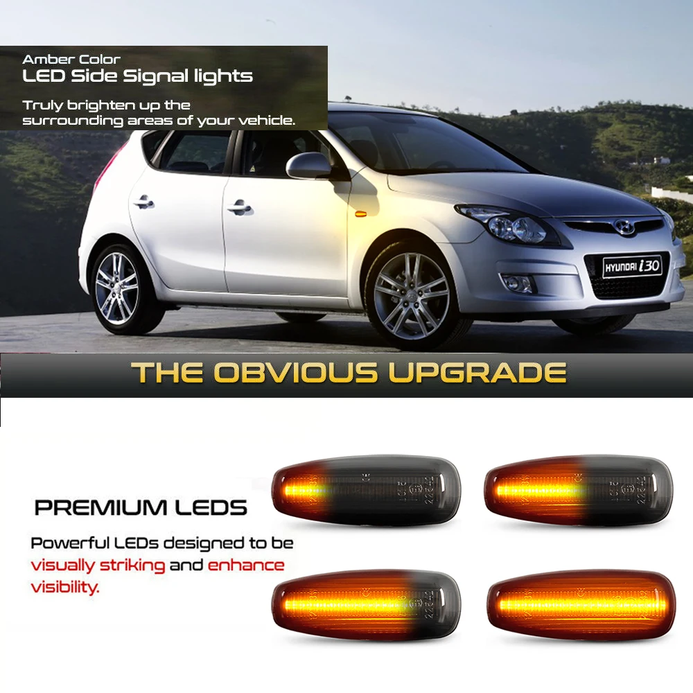 LED Dynamic Side Marker Light Turn Signal Lamps For Hyundai i30 CW FD Grandeur TG Avante Elantra Touring KIA Ceed Carens Rondo - Image 3