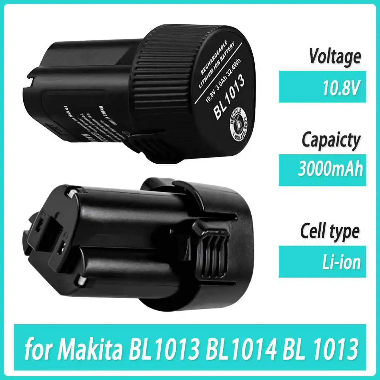 

100% Original 10.8V 3.0Ah Real Capacity Li-ion Battery for Makita BL1013 BL1014 BL 1013 BL 1014 LCT203W 194550-6 194551-4