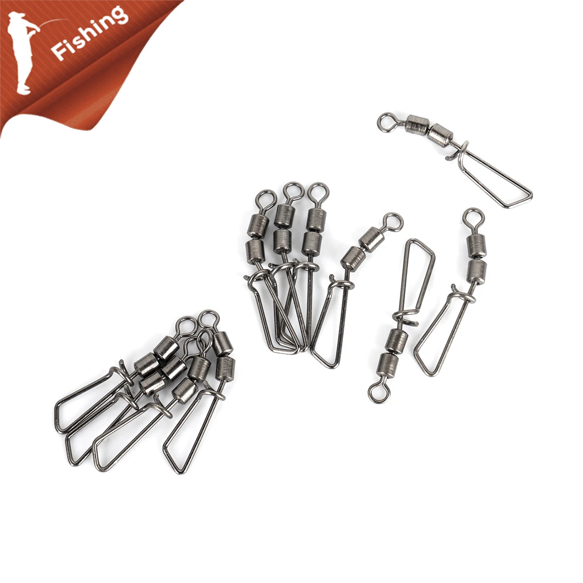 20Pcs Double Rolling Swivel Fishing Snap, High-Performance Connector for Lure Hooks, Reliable Fishing Accessories