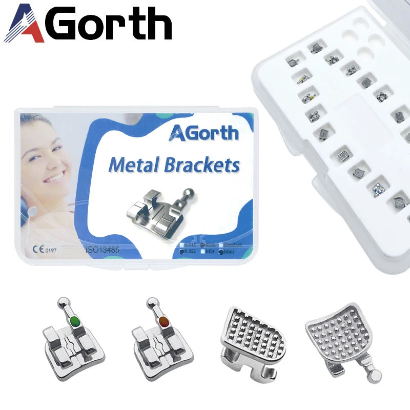 Dental Bracket Orthodontic Metal Braces Mini Roth/MBT 022 345 Hooks MIM Monoblock Dental Materials