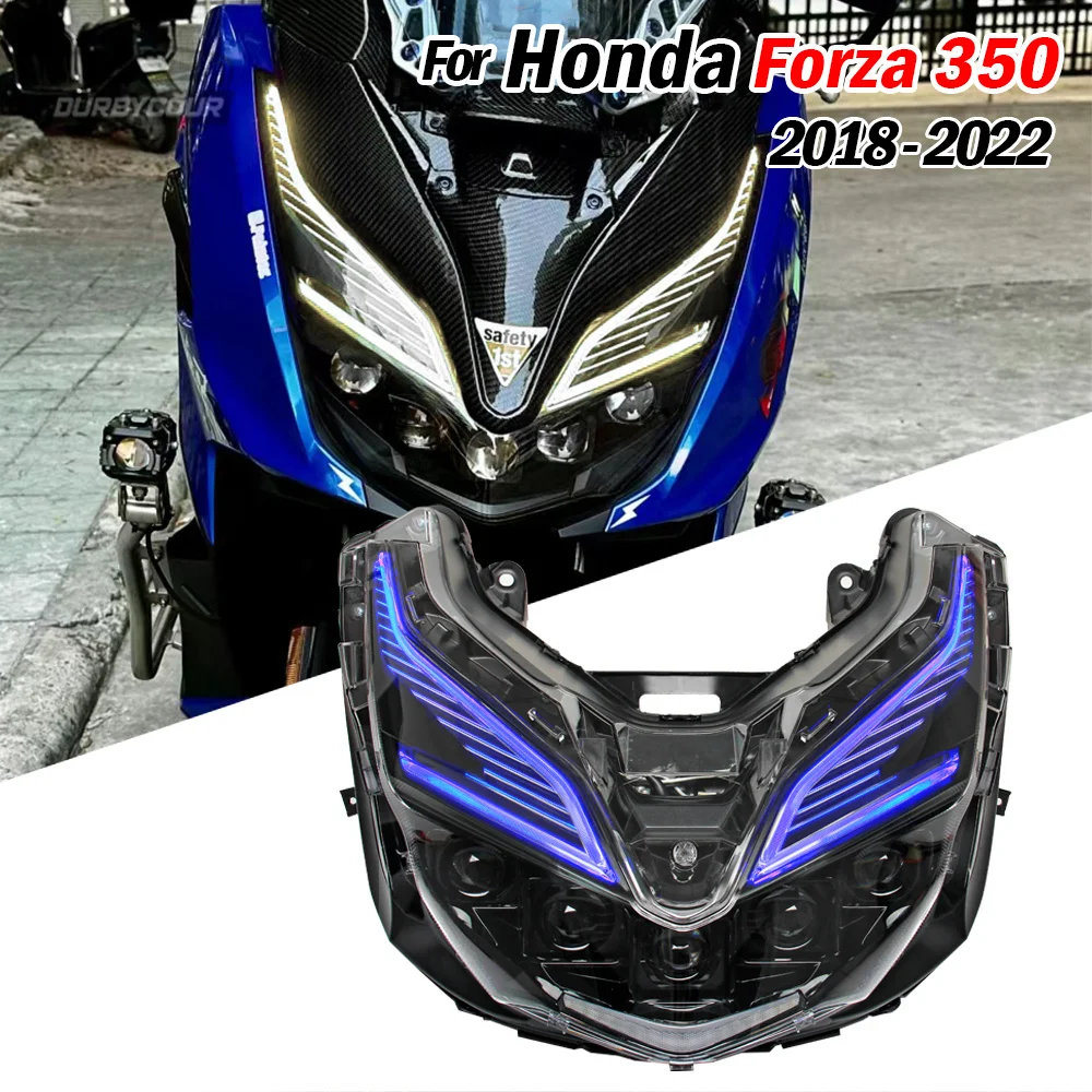 For Honda FORZA 350 Headlight 2018-2022 FORZA 300 LED Light Bulbs Motorcycle Headlight Front Headlamp Assembly