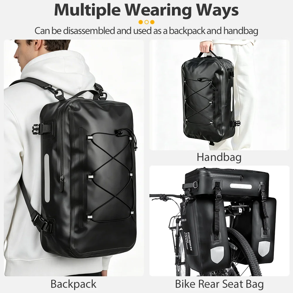NEWBOLER Fahrradtasche 3 in 1 Fahrradtasche 74L Große Kapazität Wasserdichte Fahrradtasche Fahrrad-Gepäckträgertasche Fahrrad-Gepäcktasche – Detail 4