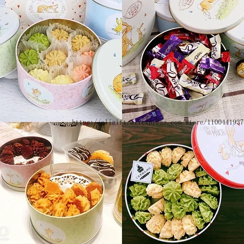 Cartoon Baking Floral Cookie Cakes DIY Cute Tin Storage for Children Gifts Dessert Home Decor Candy Cookies Gift Empty Cake Box