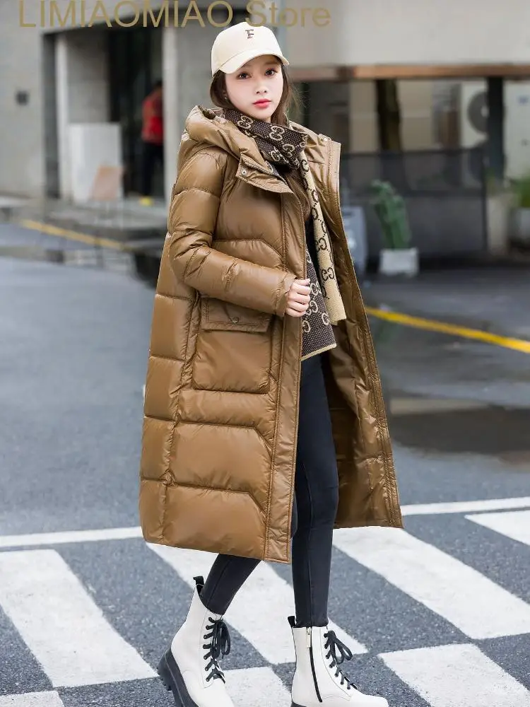 

New Winter Jacket Women Fashion Parkas Hooded Cotton Padded Jacket with Large Pockets for Women Warm Long Coat for Women Tops