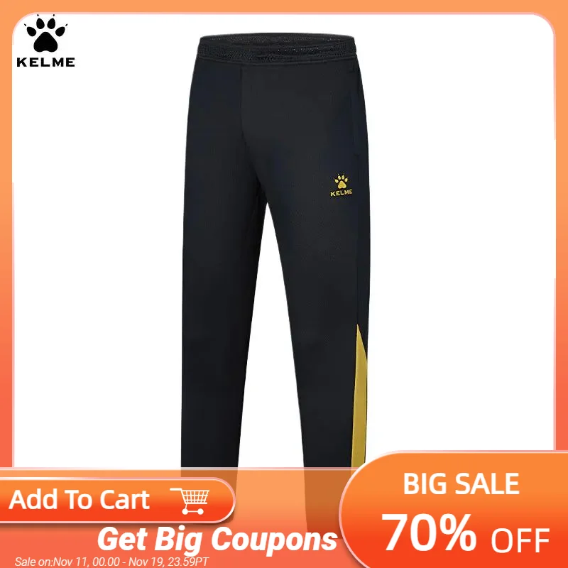 

Kelme Football Training Leggings 2024 Spring Summer Breathable Elastic Sports Pants Football Competition Jogging Pants
