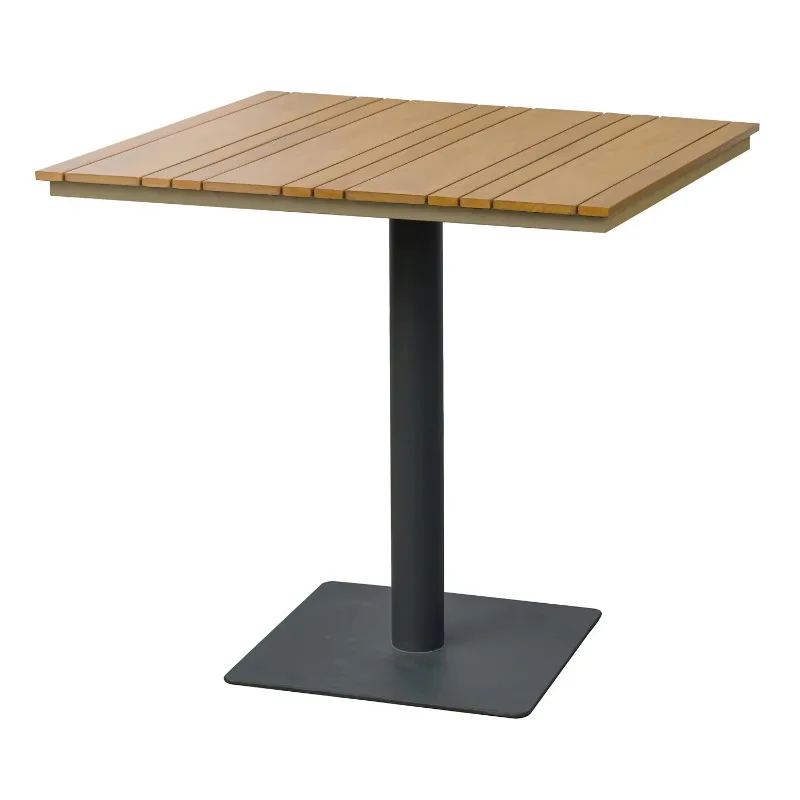 Hot Selling Modern Design Kayla Square Base Table with 80x80 Plastic Wood Tabletop