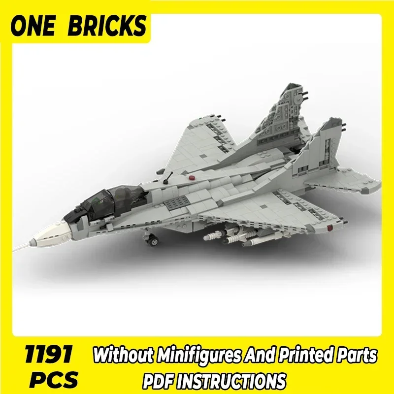 Moc Mattoni da costruzione Modello militare Mikoyan MiG-29 Fighter 1:35 Tecnologia Blocchi modulari Regali Giocattoli di Natale Set fai da te Assemblaggio