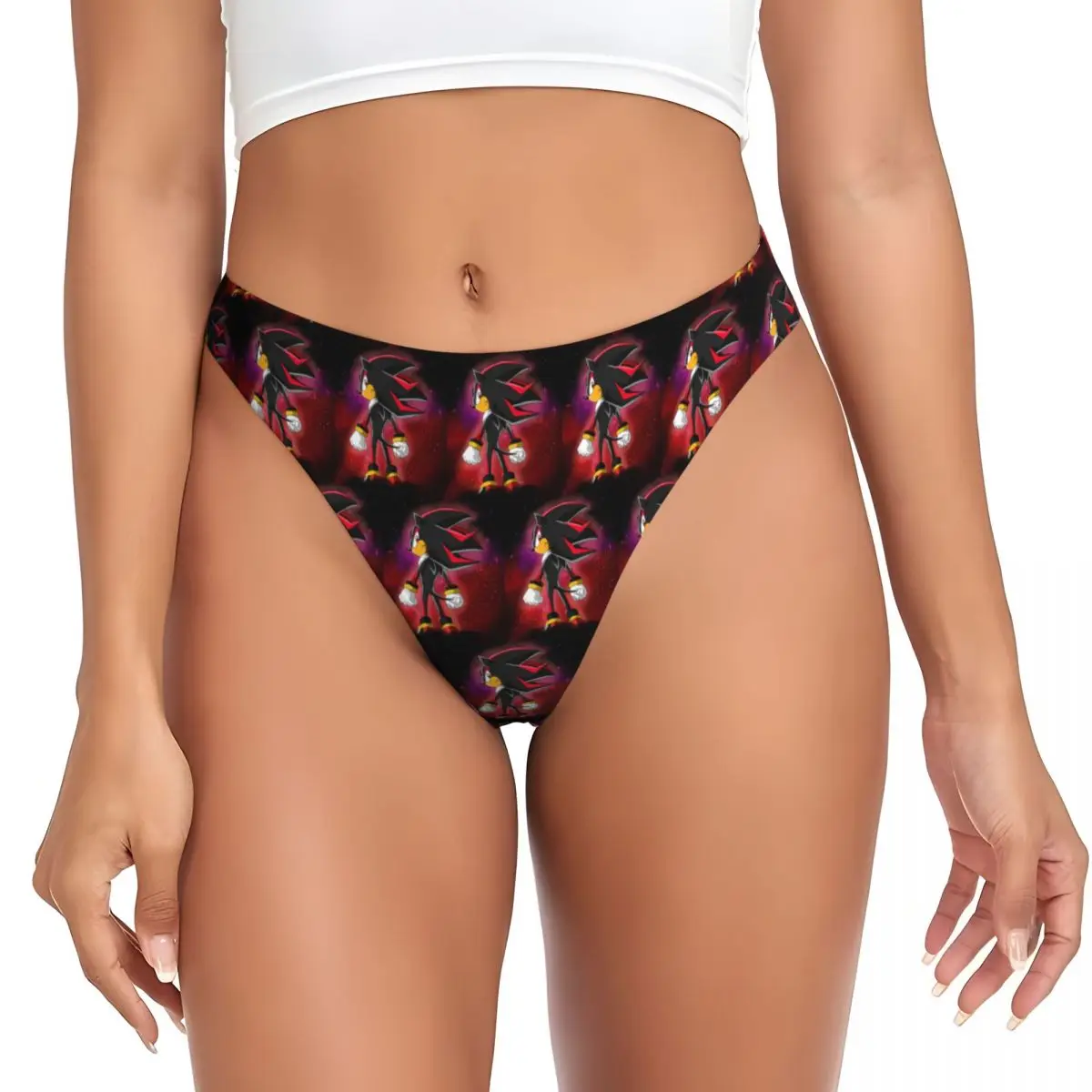 Custom Shadow The Hedgehog 1 G-string Panties Sexy Breathable Women Stretch Thongs Comfort Underwear