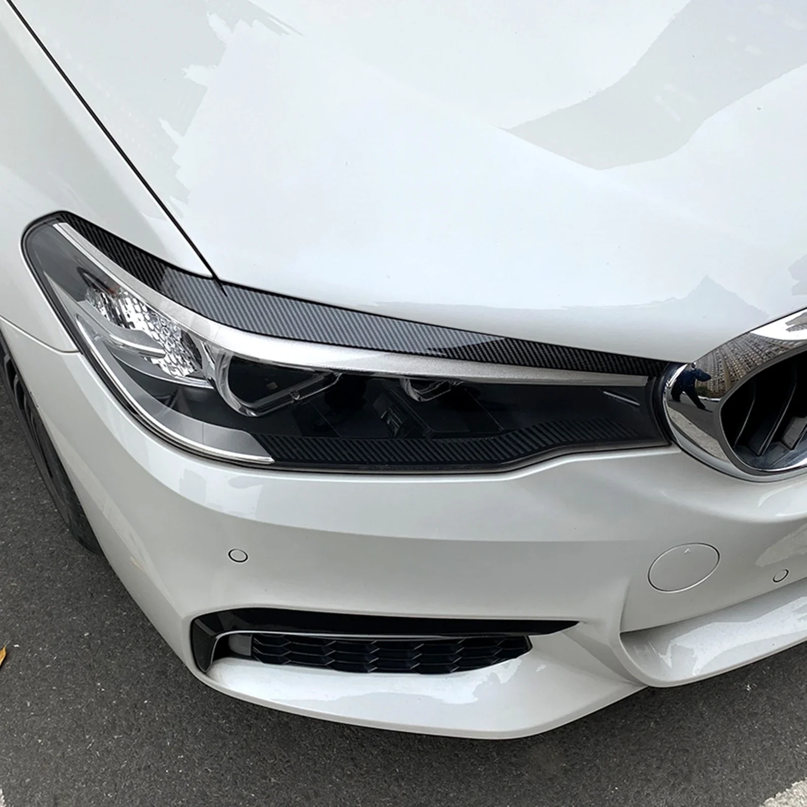 2017 To 2021 For BMW 5 Series G30 G31 G38 F90 M5 540i 525i 530i Headlight Eyelid Headlamp Eyebrow Trim Front Lamp Hoods