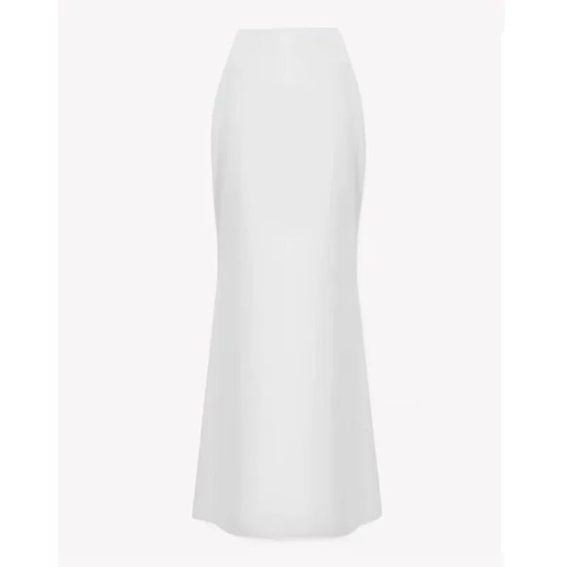 ชุดเซ็ต 2 ชิ้น สำหรับผู้หญิง ดีไซน์หรูหรา สีขาว ลายดอกไม้ 3 มิติ เสื้อเบลเซอร์ กระโปรงยาวเอวสูง ดูสง่างาม คอลเลคชั่นใหม่ ฤดูใบไม้ร่วง 2025